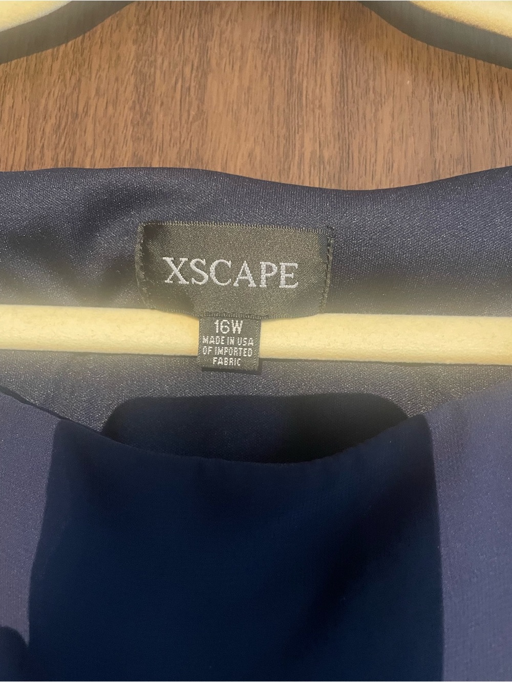 Xscape One-Shoulder Navy Ruffle Dress - Picture 2 of 5